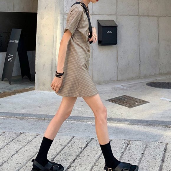 Double-breasted temperament waist a-line slim suit - Picture 4 of 11